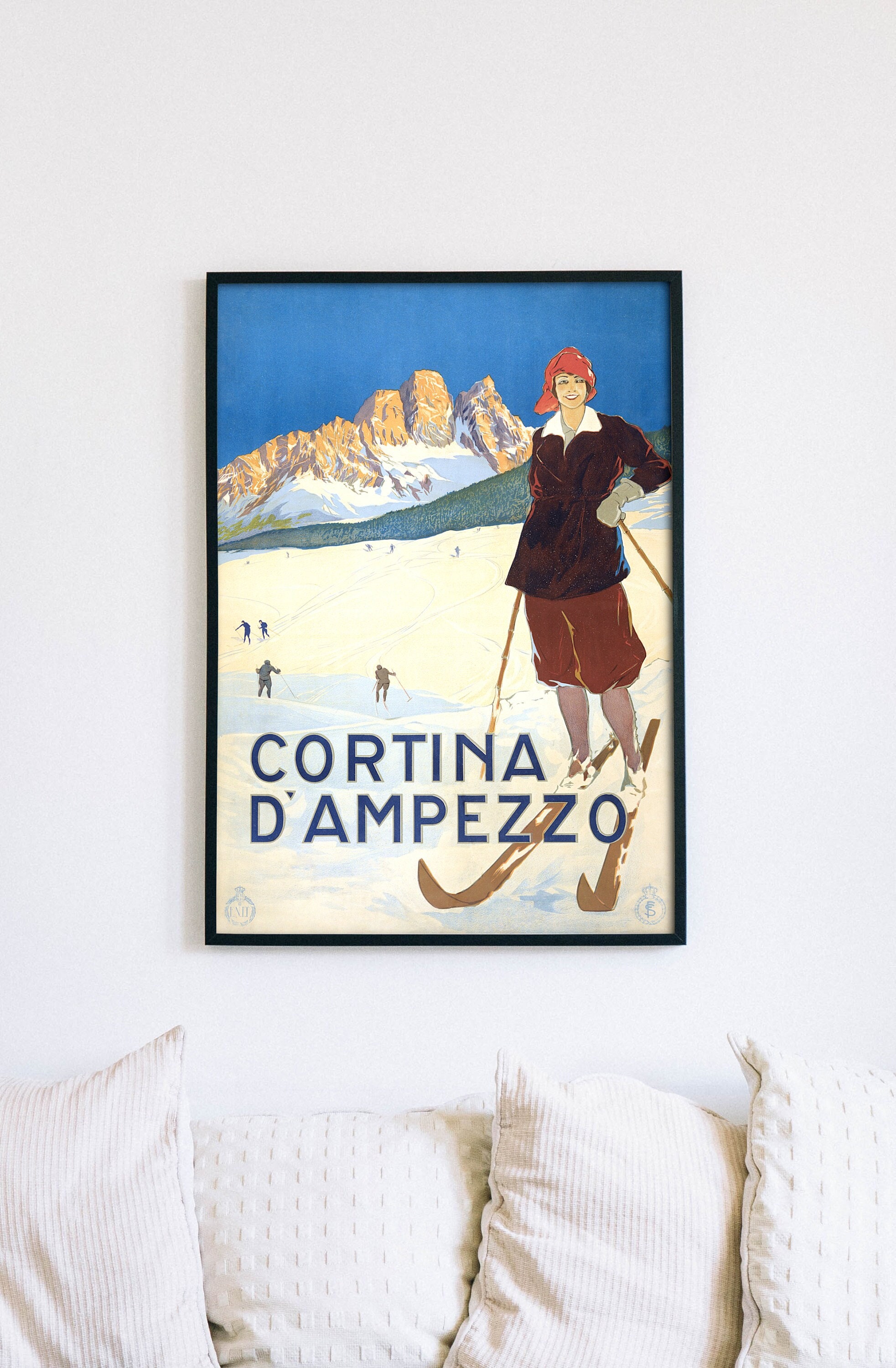 Cortina d'Ampezzo, 1920 vintage travel poster ad, digital file ready to DOWNLOAD & PRINT!