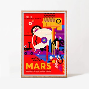 Mars, nasa travel poster, digital file, download & print instantly, space poster, mars poster artwork