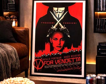 V for Vendetta Action Adventure Movie Poster (Digital Download)