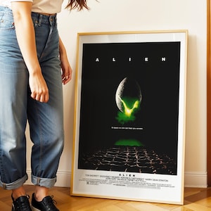 Alien-filmaffisch, 1970-talet, sci-fi-skräckfilm, (digital nedladdning), utskrivbar, present till filmfan