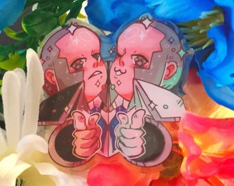 Pin acrílico de 2,5” de Ingo y Emmet, ELLOS CALVOS