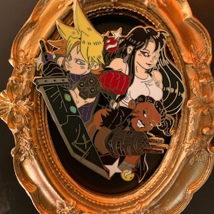 LE50 2.5” Gold Plated Final Fantasy VII AVALANCHE Enamel Pin - Nostalgic Gaming Pins