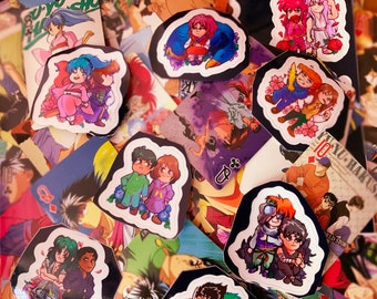 Vinyl Waterproof 2” YYH Stickers - Nostalgic 90s Shonen Anime Vinyl Slaps Stickies Sticker Sheet