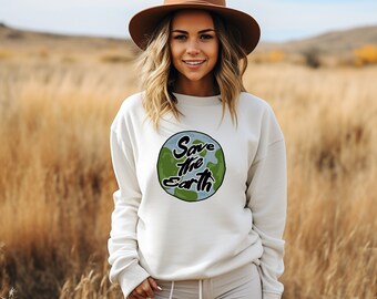 Bluza Save the Earth, Bluza Planet, Modna Planeta, Estetyczna Bluza Earth, Idealny Prezent, Ubrania VSCO, Kinder Planet Y2K