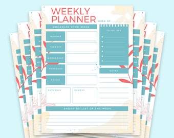 A4 Pastel Weekly Planner, Planner, Weekly journal, To-Do list, WFH desk pad, Productivity, Everyday planner, Daily Activity Tracker