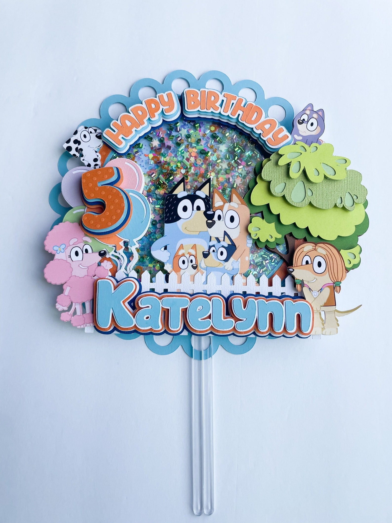 Bluey inspired Cake Topper Custom