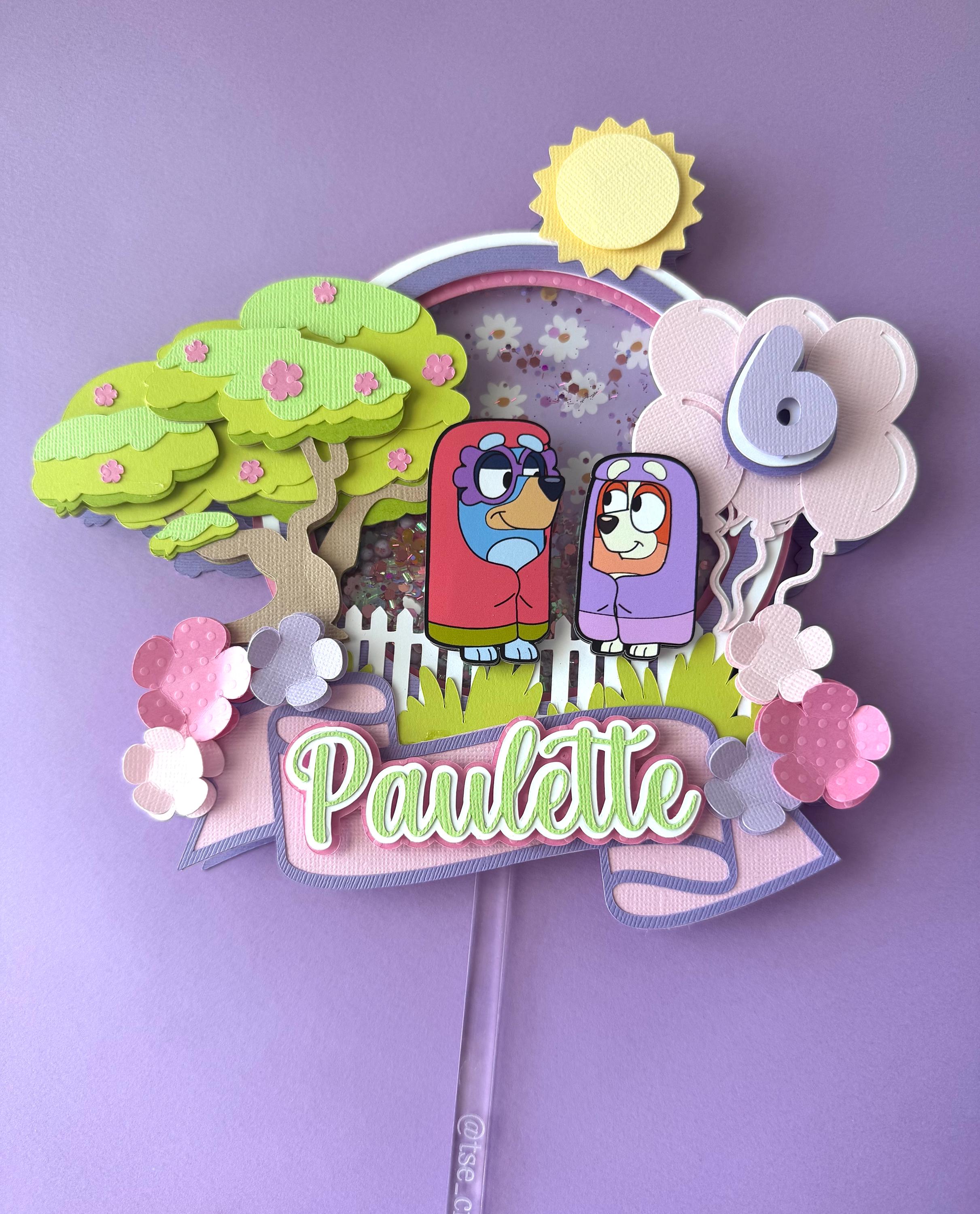 Grannie Bluey inspired cake topper