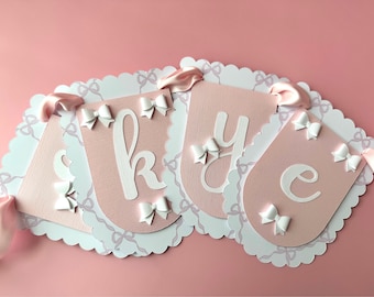 Pink bow banner - Coquette banner