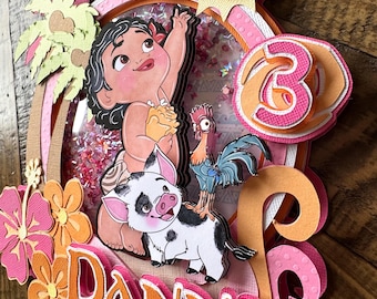 Baby Moana inspired cake topper