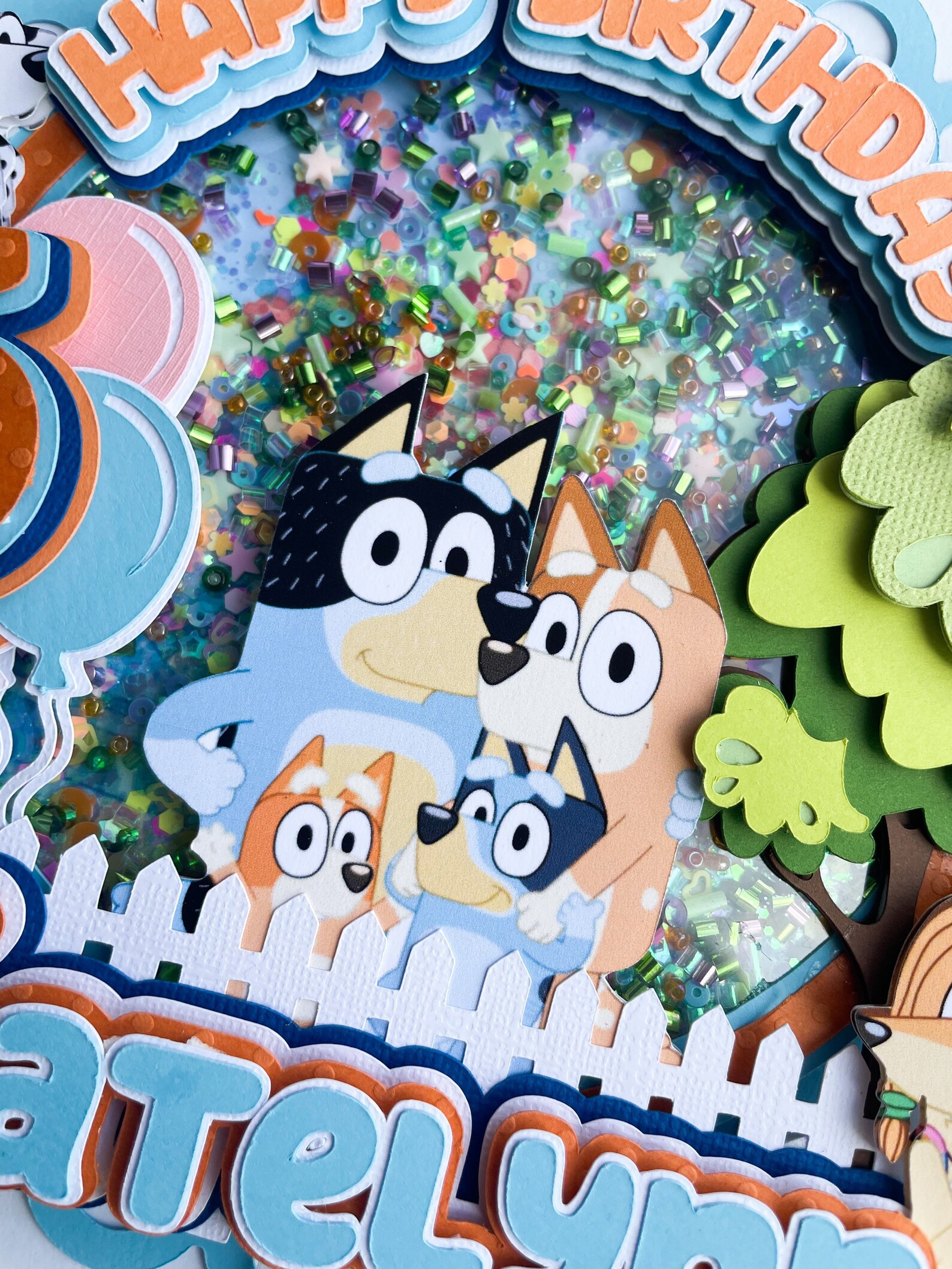 Bluey inspired Cake Topper Custom