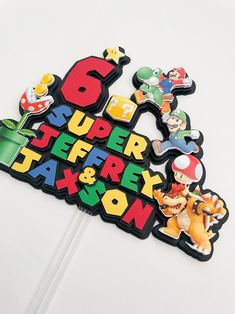 Super Mario inspired Cake Topper Twins Cake topper