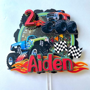 Monster truck cake topper