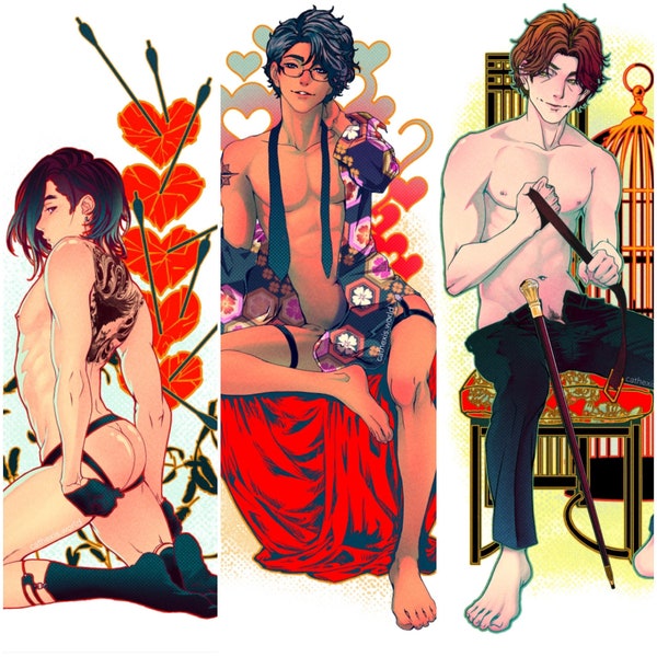 FINAL SALE: Sex Therapy by Cathexis 5.5" x 8.5" gold foil stamped art print BL comic yaoi manga gay queer m|m original