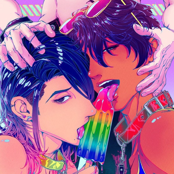 Sex Therapy by CATHEXIS 11" x 17" art print BL comic yaoi manga gay queer m|m original rocketpop hot boy summer throuple beach