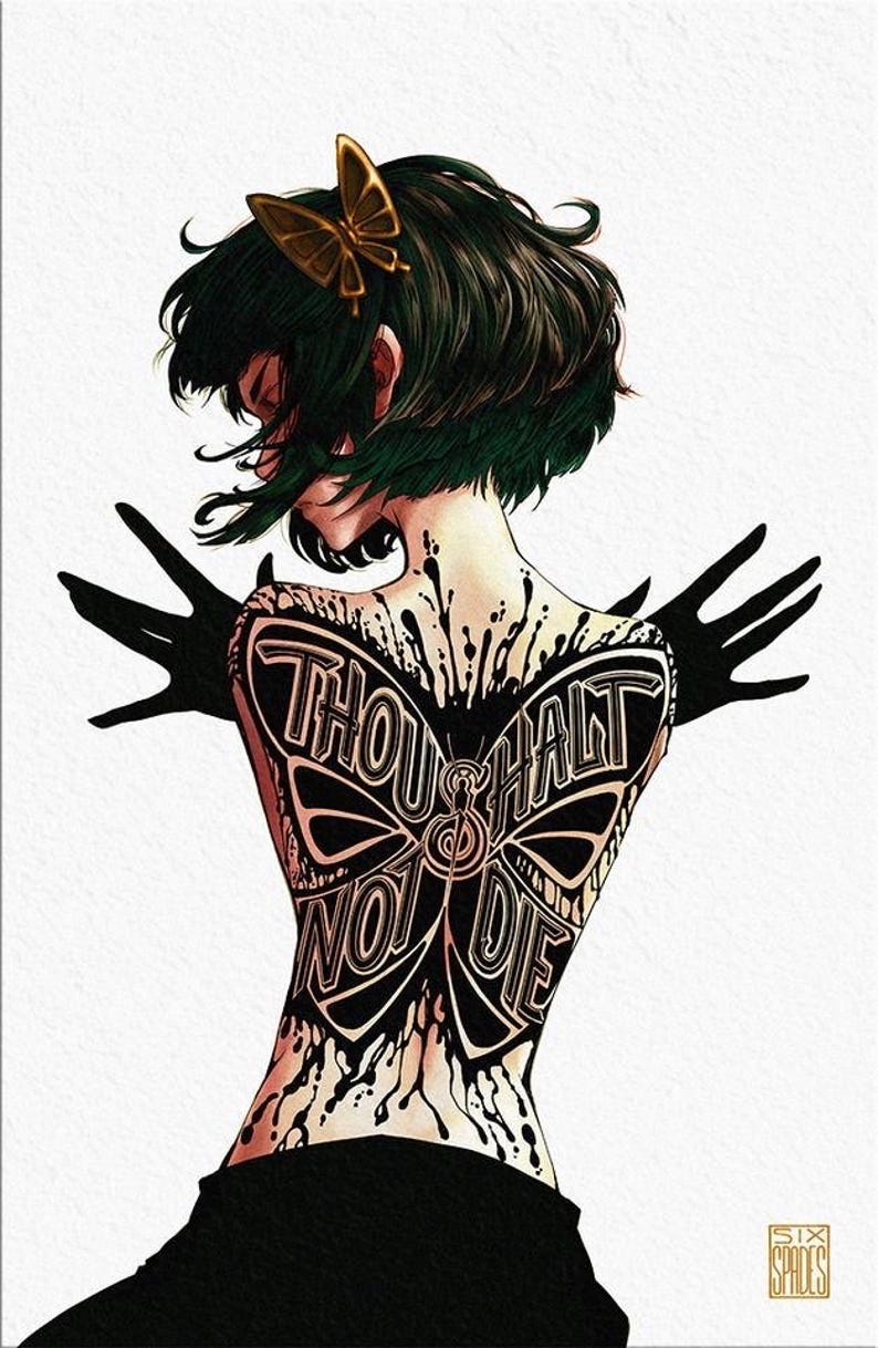 Fyodor Dostoyevsky oder Yosano Akiko11x17 Print Verbrechen und Strafe Thou Shall Not Die Dead Apple Inkblot Anime Manga BSD Yosano