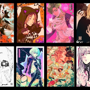 2 Mini Prints Nu:Carnival YoI Original Cathexis Yaoi BL Engel Katzen Rabe