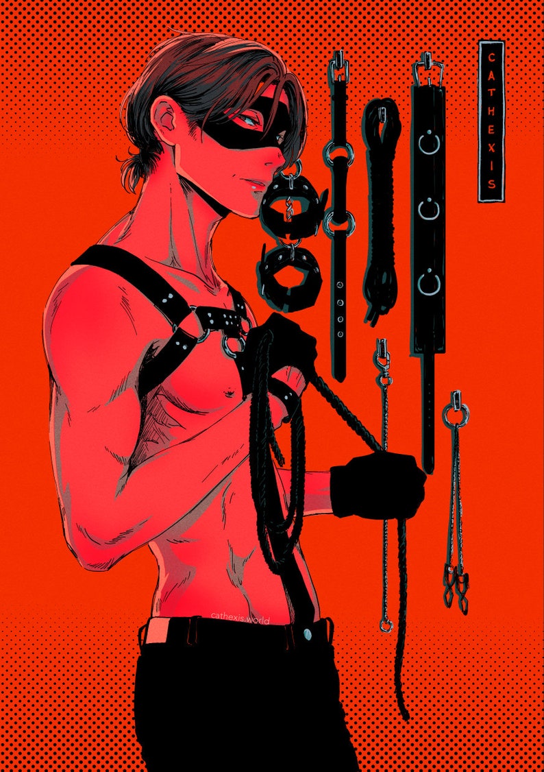 Kinktober 11 x 17 Sex Therapy by CATHEXIS art print BL comic yaoi manga gay queer mm original BDSM Bondage Shibari Restraint - Andreas