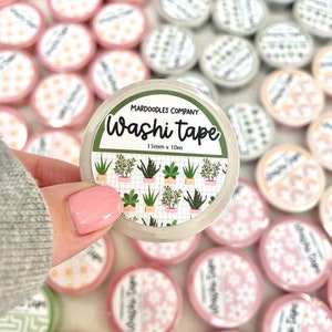 Potted Plant Succulent Nature Washi Tape, Plant Mom Washi Tape, Succulent Nature Washi Tape, Journaling Tape, Scrapbooking Tape, Mardoodles