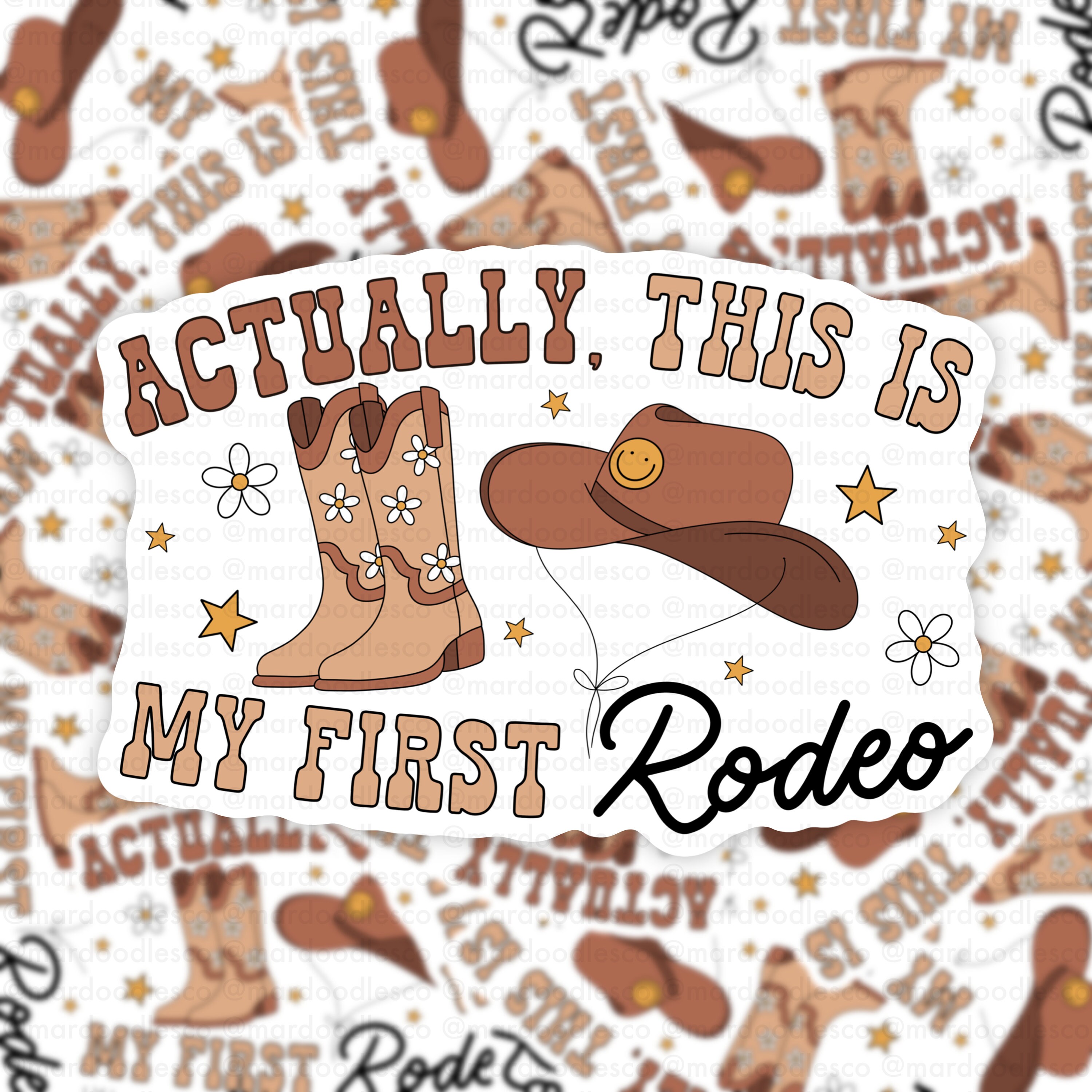 My First Rodeo Sticker, Cute Country Cowboy Water Resistant Laptop ...