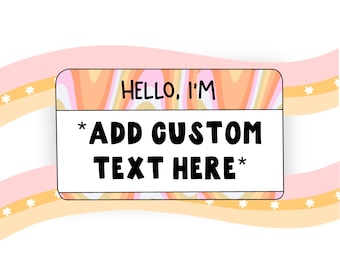 Custom Hello I'm Sticker Funny Relatable Water Resistant Laptop Decal, Design it Yourself, Pick Your Saying Sticker, Mental Health Sticker