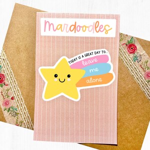 Leave Me Alone Shooting Star Sticker, Water Resistant Cute and Funny Laptop Decal, Relatable Funny Sticker, Rainbow Colorful Laptop Decal