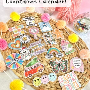 Sticker Advent Calendar, Sticker Countdown Calender, Groovy Sticker Gift Set, 12 Days of Stickers for Christmas, Stationery Advent image 5