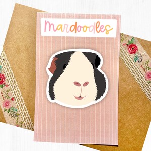 Cartoon Guinea Pig Sticker, Small Animal Funny Cute Sticker, Animal Lover Pet Digital Art, Mardoodles, Digital Art Guinea Pig