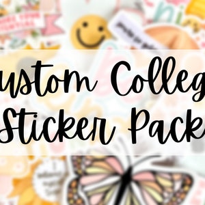 Custom College Sticker Packs, Water Resistant Stickers for College Students and Graduates, Cute and Trendy School Spirit Laptop Decals,