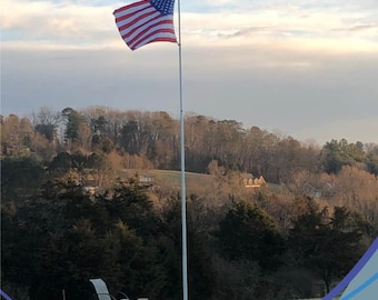 Asta de bandera telescópica Delta de 20' o 25' (plateada)