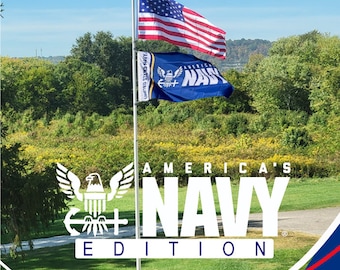 25' Delta Telescoping Flagpole Navy Edition (Silver)