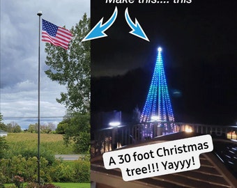 Luces de ensueño Luces de árbol de Navidad de asta de bandera