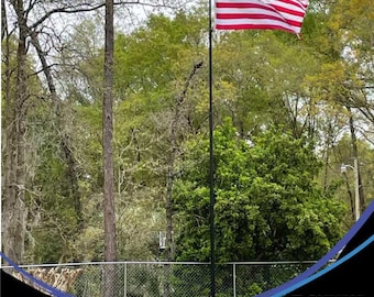 Asta de bandera telescópica Delta de 20 o 25 pies "Edición Libertad" (negra)
