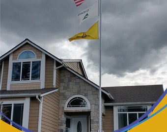 Mástil de bandera seccional Delta de 25' o 30' (plateado)