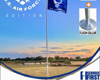Paquete de mástil telescópico Delta Air Force Edition de 25 pies (plata) (mástil, collar de luz y flash)