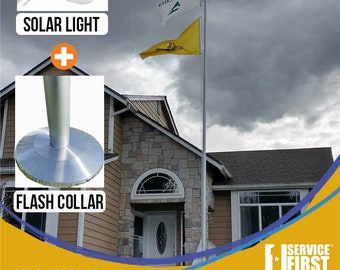 PAQUETE 25' o 30' Delta SECCIONAL PLATA (poste, luz y collar de flash)