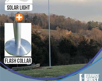 PAQUETE DE 20' o 25' Delta TELESCOPICO PLATEADO (Poste, Luz y Collar Flash)