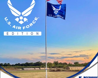 25' Delta Telescoping Flagpole Air Force Edition (Silver)