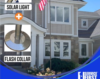 Paquete de 20' y 25' Telescópico Delta "Independence" Bronce (Poste, Luz y Collar Flash)