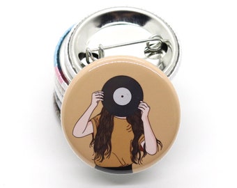 Vinyl Record Pin Pins Button 1 Retro Music 45 Enamel Records Pinback Gift Vinyl Record Pin Pins Button 1 Retro Music 45 Enamel Records Pinback Gift
