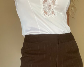 Brown Pin Stripe Trousers | 30" Waist