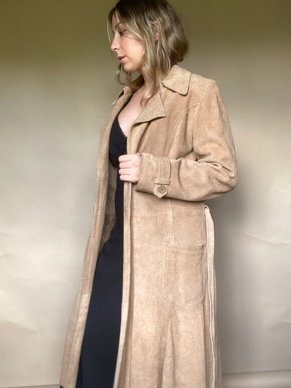 Vintage 70s Suede Leather Trench - image 1