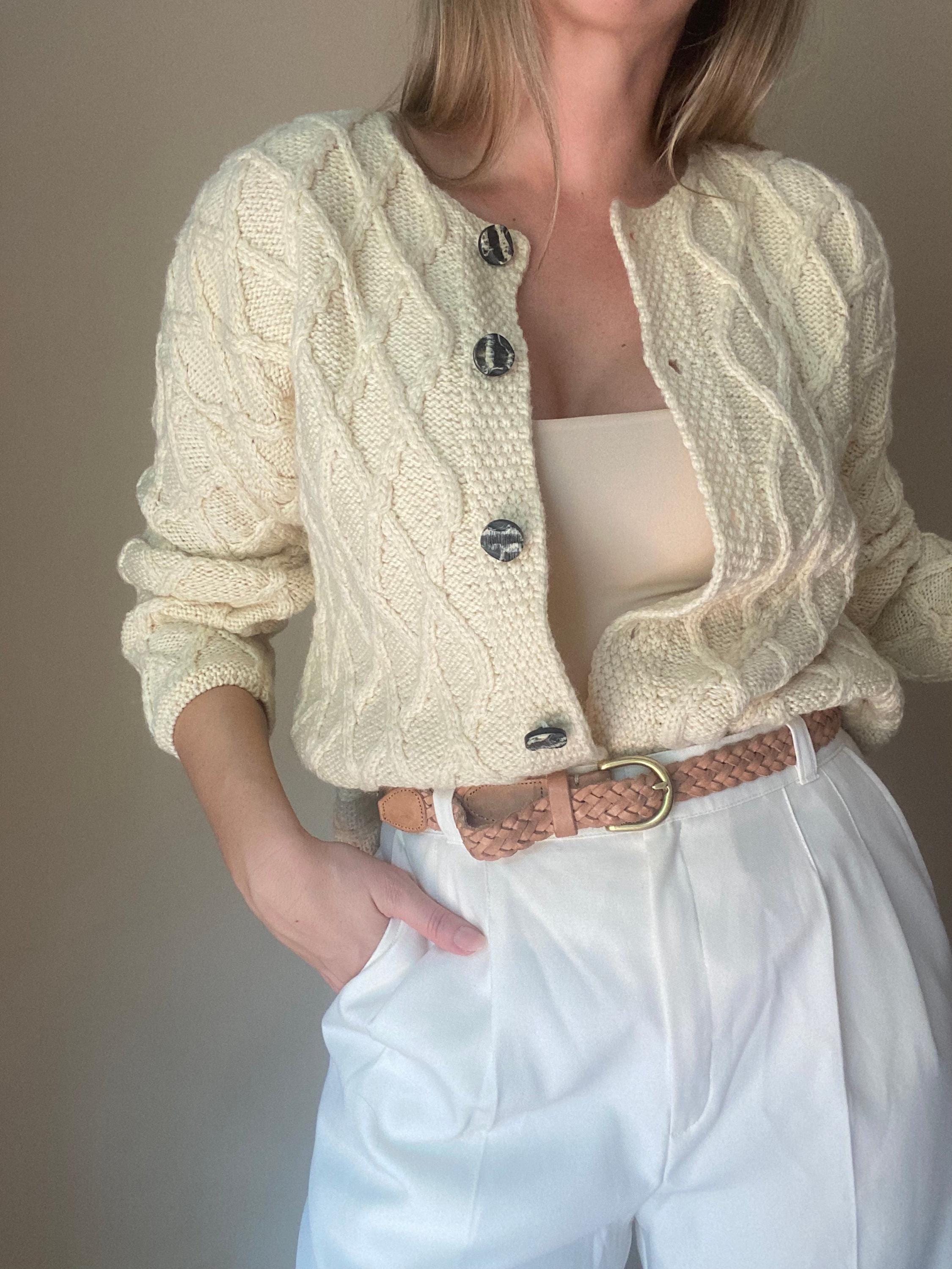 Vintage Irish Wool Knit Cardigan - Etsy Vintage Irish Wool Knit Cardigan - Etsy