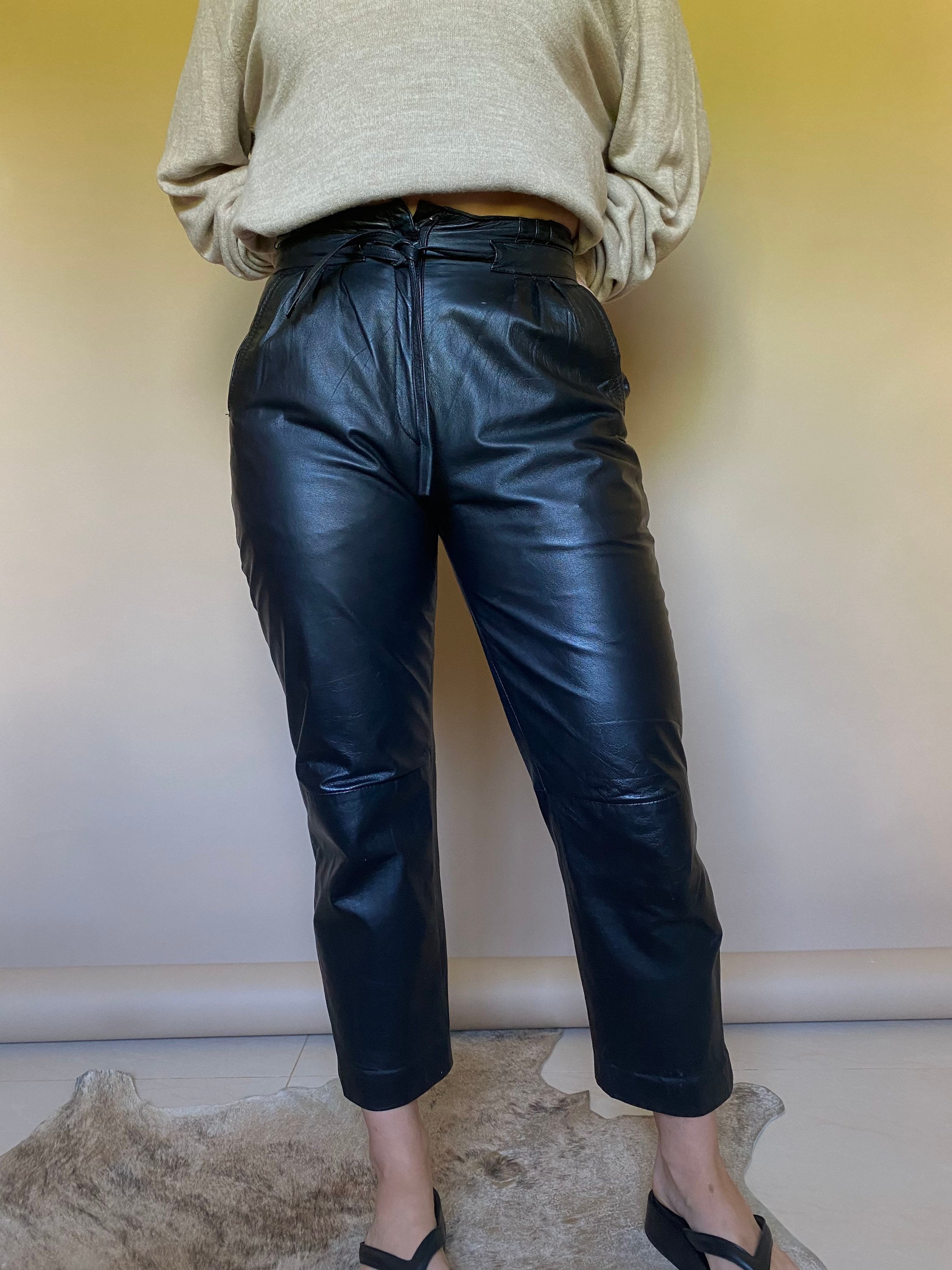 F751 used vintage leather pants リアルレザー
