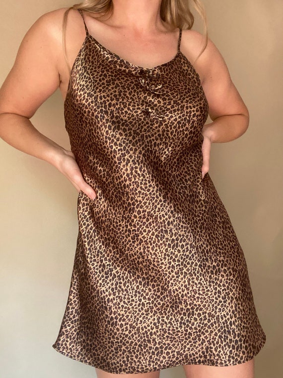 Leopard Print Slip Dress