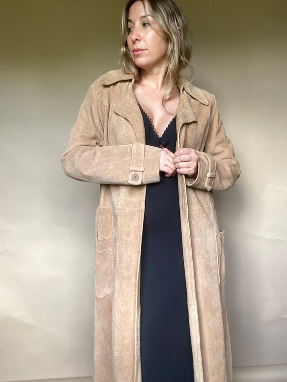 Vintage 70s Suede Leather Trench - image 10