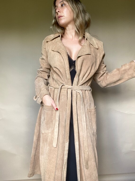 Vintage 70s Suede Leather Trench - image 2