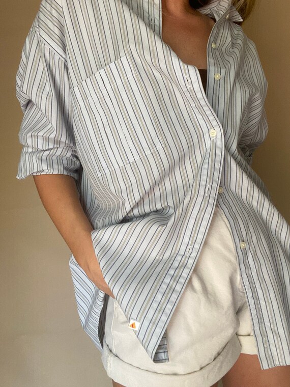 Tonal Striped Button Up