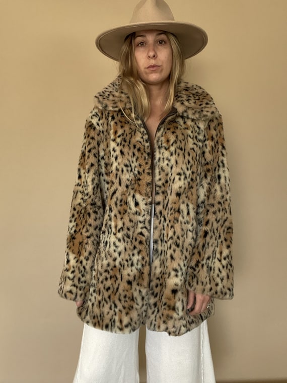 Vintage Faux Fur Leopard Coat