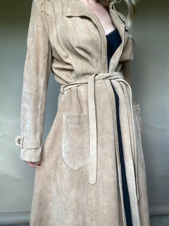 Vintage 70s Suede Leather Trench - image 5