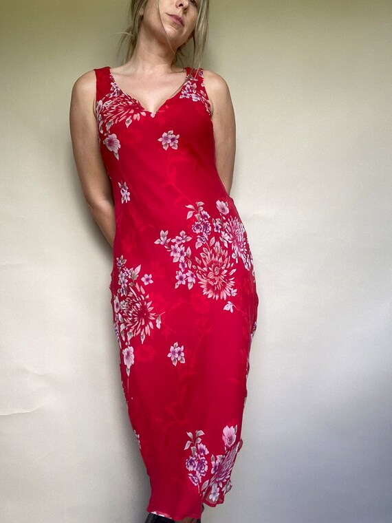 Silk Floral Dress - image 5